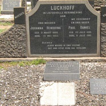 LUCKHOFF Paul Daniel 1881-1961 &amp; Johanna Hendrina 1895-1965