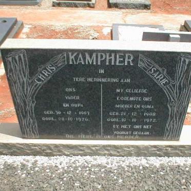 KAMPHER Chris 1903-1976 &amp; Sarie 1908-1972