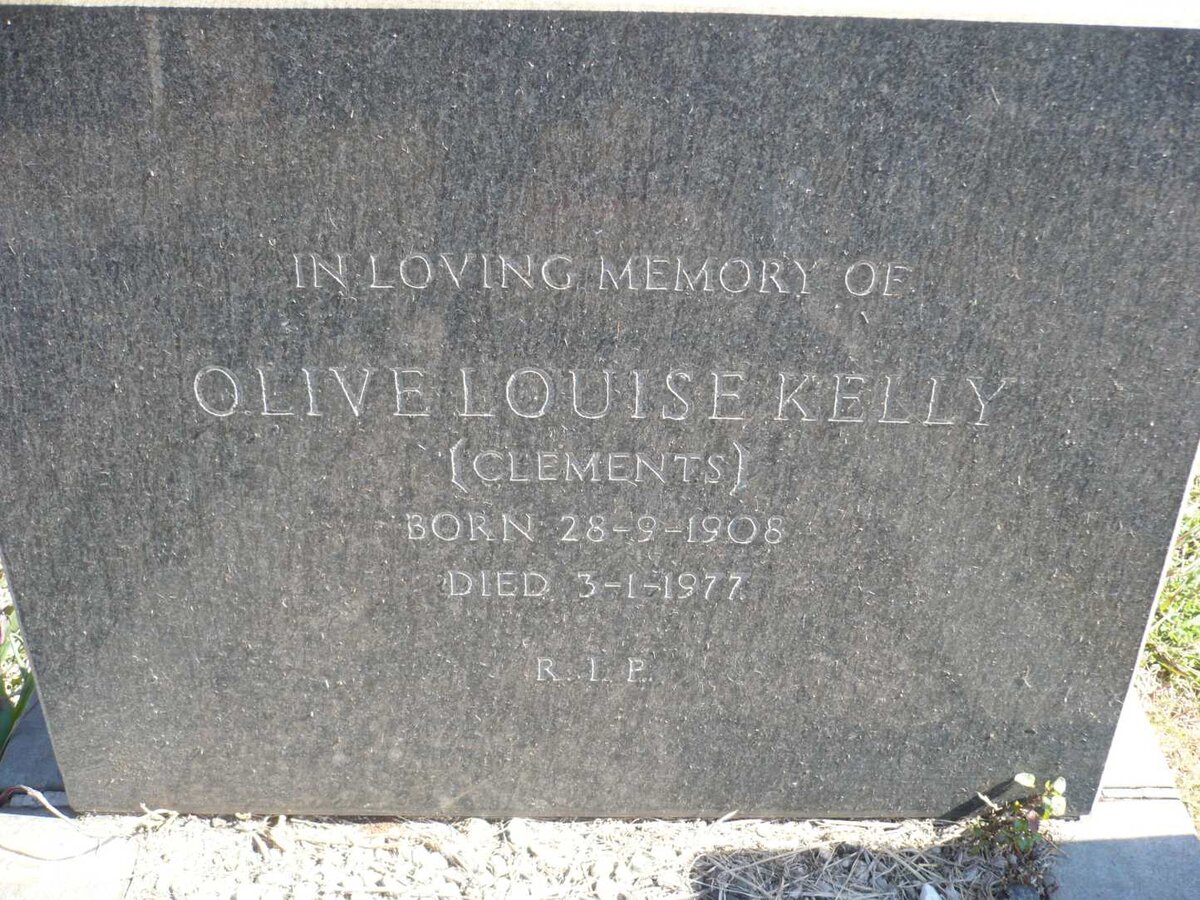 KELLY Olive Louise nee CLEMENTS 1908-1977