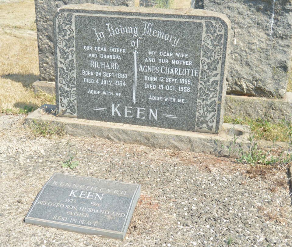 KEEN Richard 1880-1964 &amp; Agnes Charlotte 1885-1958 :: KEEN Kenneth Cyril 1927-1986