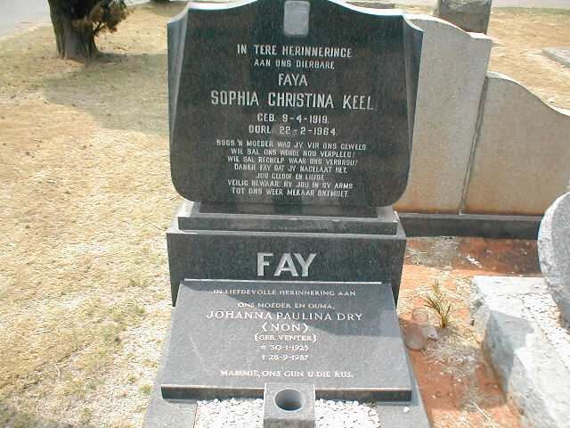KEEL Sophia Christina 1919-1964 :: DRY Johanna Paulina nee VENTER 1925-1987