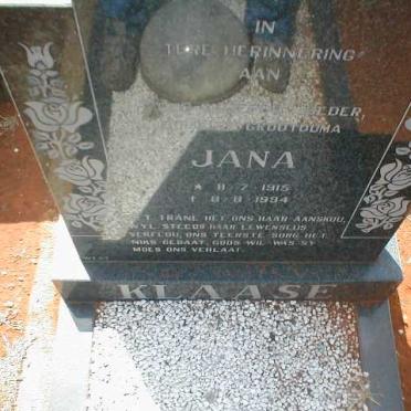 KLAASE Jana 1915-1994
