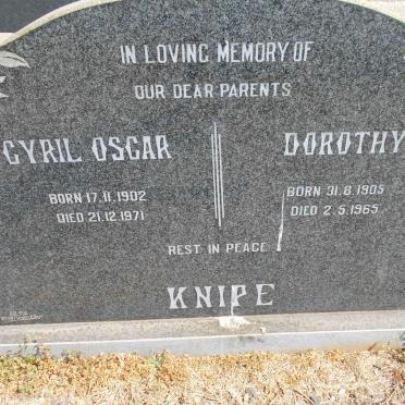KNIPE Cyril Oscar 1902-1971 &amp; Dorothy 1905-1965