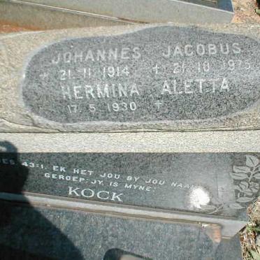 KOCK Johannes Jacobus 1914-1975 &amp; Hermina Aletta 1930-