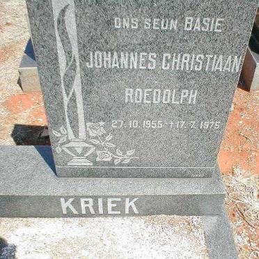 KRIEK Johannes Christiaan Roedolph 1955-1975