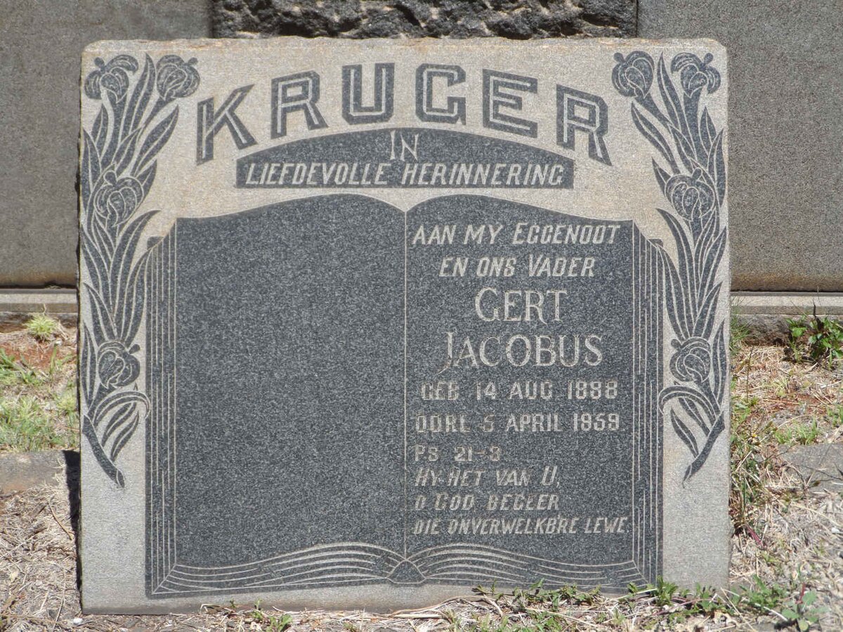 KRUGER Gert Jacobus 1888-1959