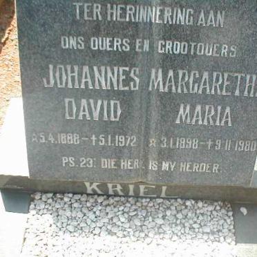 KRIEL Johannes David 1888-1972 &amp; Margaretha Maria 1898-1980
