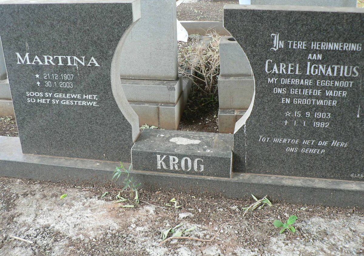 KROG Carl Ignatius 1903-1982 &amp; Martina 1907-2003