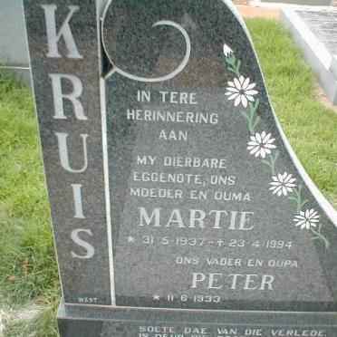 KRUIS Peter 1933-  &amp; Martie 1937-1994