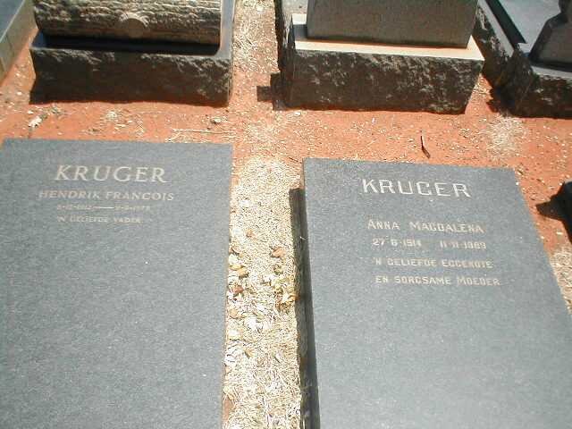 KRUGER Hendrik Francois 1912-1979 &amp; Anna Magdalena 1914-1963