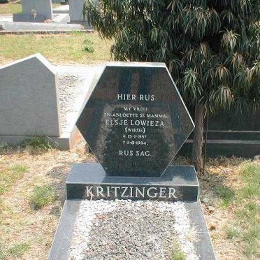KRITZINGER Elsjé Lowieza 1957-1984