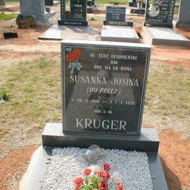 KRUGER Susanna Josina nee du PREEZ 1916-1998
