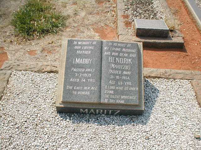 MARITZ Hendrik -1954 &amp; Maddy -1979