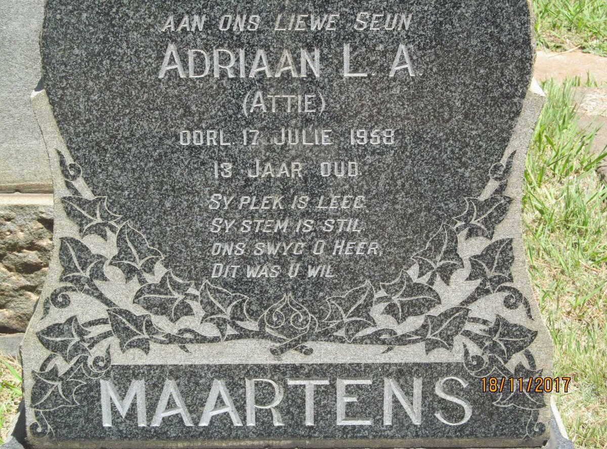 MAARTENS Adriaan L.A. -1958