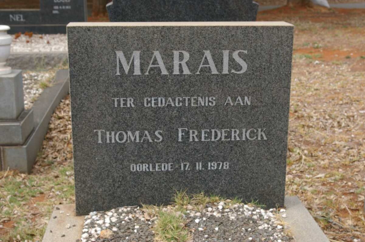 MARAIS Thomas Frederick -1978