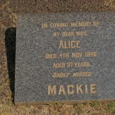 MACLEOD Robert George -1942 &amp; Margaret -1937 :: MACKIE Alice -1946