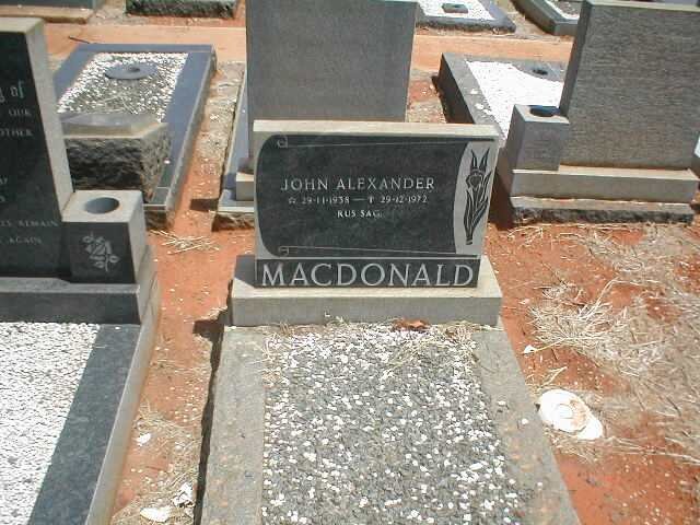 MACDONALD John Alexander 1938-1972