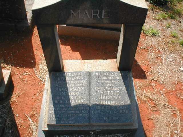 MARÉ Petrus Jacobus Johannes 1907-1976 &amp; Anna Maria MANSER 1913-1970