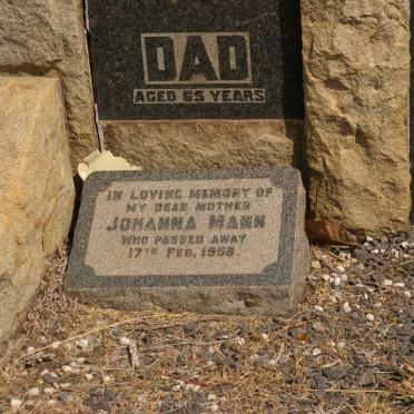 MANN George -1940 &amp; Johanna -1958 :: MANN Edwin -1928