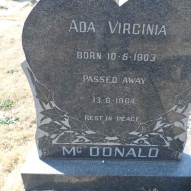 McDONALD Ada Virginia 1903-1964