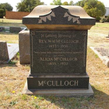 McCULLOCH Wm. 1853-1930 &amp; Alicia 1855-1932