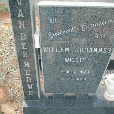 MERWE Willem Johannes,  van der 1933-1978