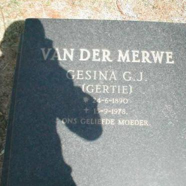 MERWE Gesina G.J., van der 1890-1978
