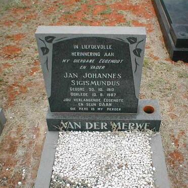 MERWE Jan Johannes Sigismundus, van der 1912-1987