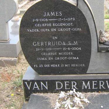 MERWE James, van der 1908-1979 &amp; Gertruida S.M. 1919-2004