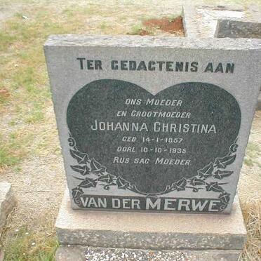 MERWE Johanna Christina, van der 1857-1935