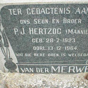 MERWE P.J. Hertzog, van der 1923-1964