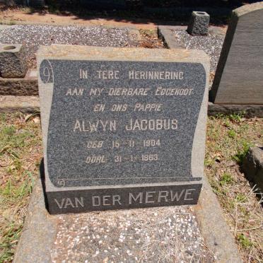 MERWE Alwyn Jacobus, van der 1904-1963