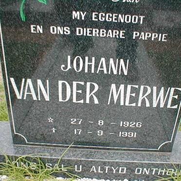 MERWE Johann, van der 1926-1991
