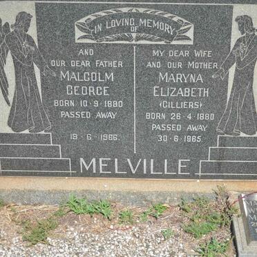 MELVILLE Malcolm George 1880-1966 &amp; Maryna Elizabeth CILLIERS 1880-1965 :: MELVILLE Malcolm William 1906-1970