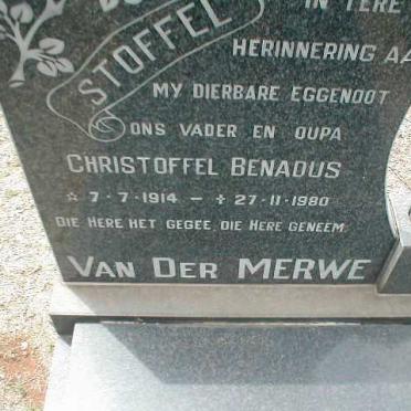 MERWE Christoffel Benadus, van der 1914-1980