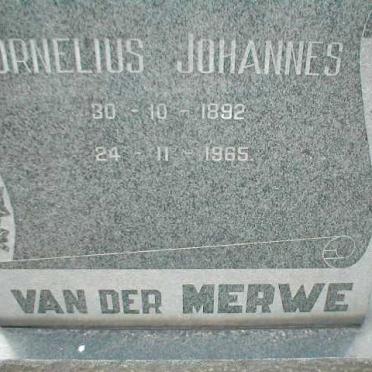 MERWE Cornelius Johannes, van der 1892-1965
