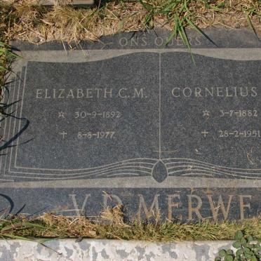 MERWE Cornelius J.J., van der 1882-1951 &amp; Elizabeth C.M. 1892-1977
