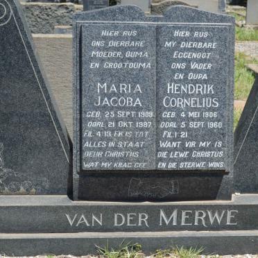MERWE Hendrik Cornelius, van der 1906-1960 &amp; Maria Jacoba 1909-1987