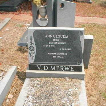 MERWE Anna Louisa, v.d. nee BERGMANN 1918-1985