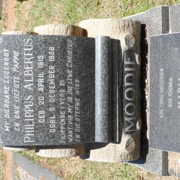 MOODIE Philippus Albertus 1915-1958 &amp; Maria 1917-1983