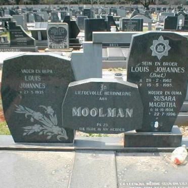 MOOLMAN Louis Johannes 1935- &amp; Susara Magritha 1934-1996 :: MOOLMAN  Louis Johannes 1962-1985