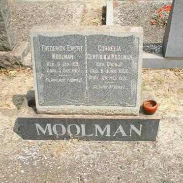 MOOLMAN Frederick Ewert 1891-1951 &amp; Cornelia Gertruida CRONJÉ 1890-1971