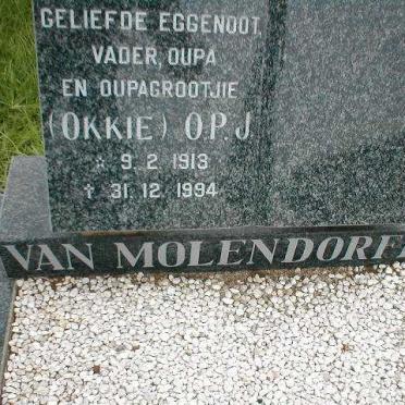 MOLENDORFF O.P.J., van 1913-1994