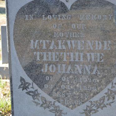 MTAKWENDE Thetihwe Johanna 1926-1996