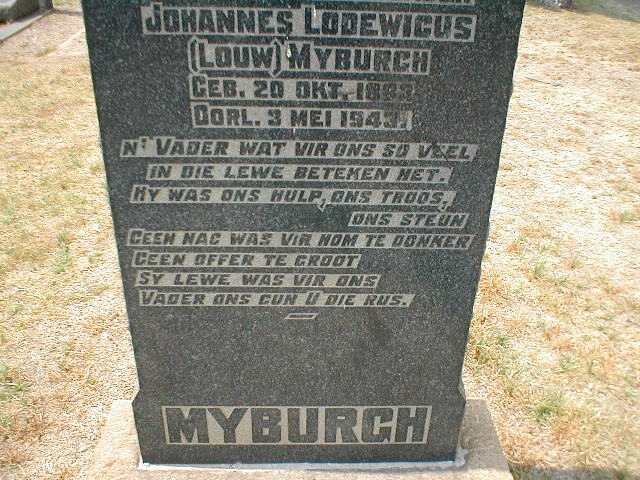 MYBURGH Johannes Lodewicus 18?3-1943