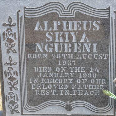 NGUBENI Alpheus Skiya 1937-1996