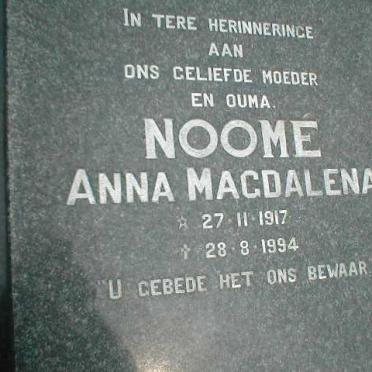 NOOME Anna Magdalena 1917-1994