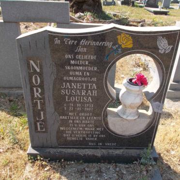 NORTJE Janetta Susarah Louisa 1933-2007