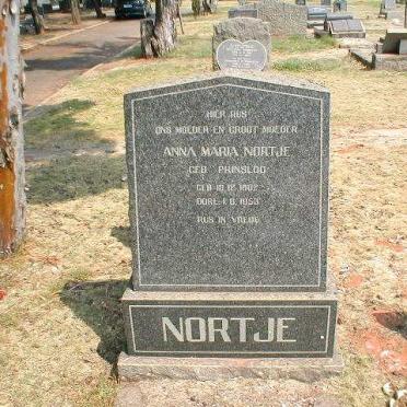 NORTJE Anna Maria nee PRINSLOO 1882-1953
