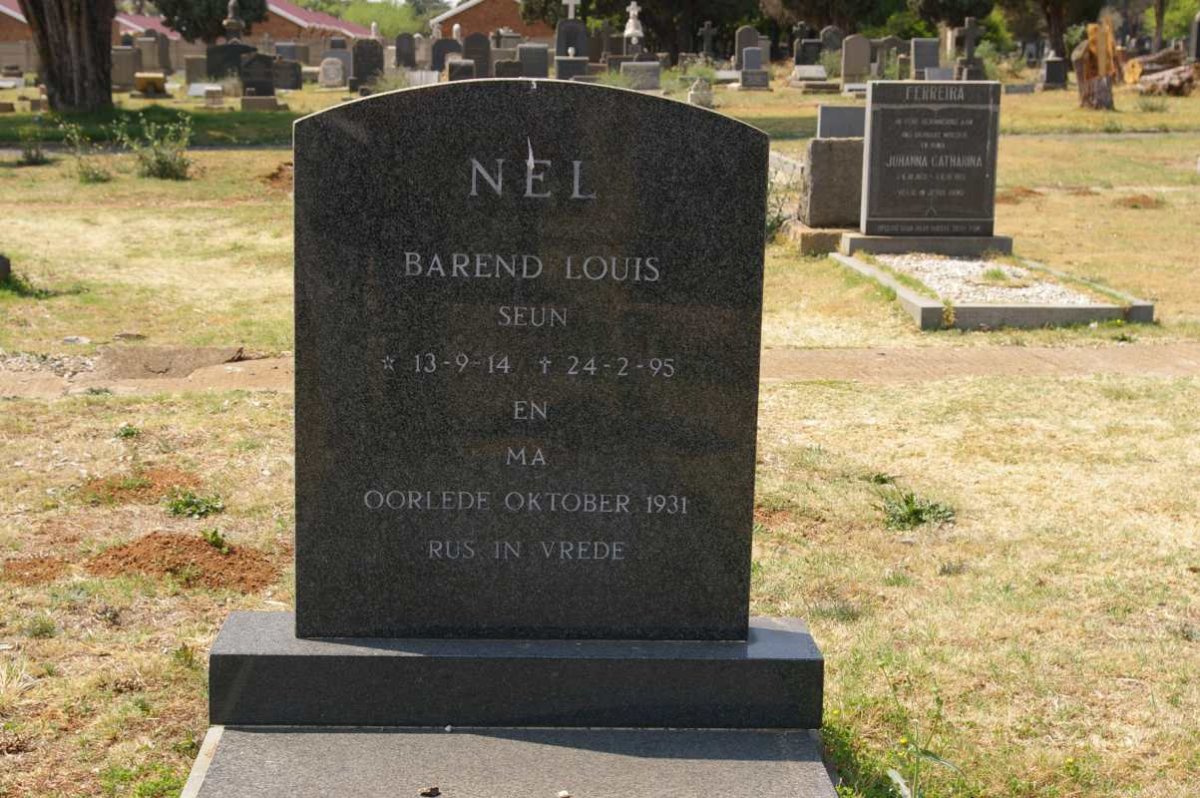 NEL ? -1931 :: NEL Barend Louis 1914-1995